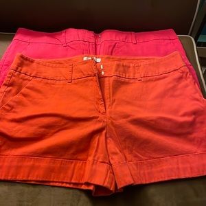 Women’s Bright Orange Cotton Blend Shorts